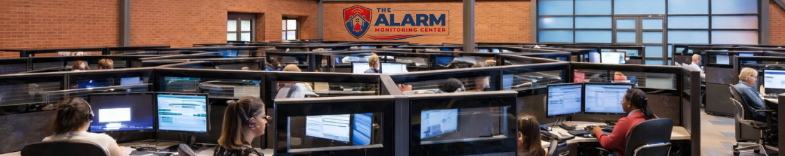 Intrusion Detection and Central Station Monitoring showing professional security operators responding to alarms